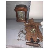 CUCK COO CLOCK AND BULOVA SHELF CLOCK