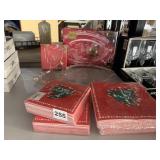 NAPKINS, MIKASA SERVING DISHES IN BOXES