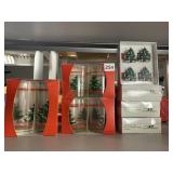 8 ROCKS GLASSES, AND 16 NAPKIN RINGS