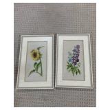 NEEDLEWORK SUNFLOWER & VIOLETS 15"W X 24"H