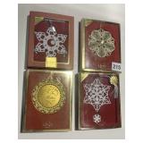 4 LENOX NEW IN BOX CHRISTMAS ORNAMENTS