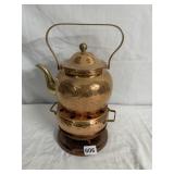 COPPER TEA KETTLE WITH WARMER