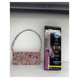 NEW INFINITY CONAIR CURLING IRON AND BEADED BAG