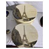 2 MATCHING HAT BOXES WITH THE EIFEL TOWER