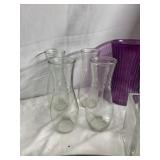SQUARE MATCHING VASES, PURPLE VASE, GOOD