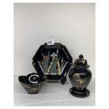 OTAGIRI JAPAN MINI URN, PLATE AND BOW SET