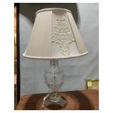 CRYSTAL LAMP W/ EMBROIDERED UNIQUE SHADE