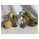TIKI BOBBLE HEAD, FLAMINGO DECORATION, GOURD BIRD