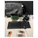 COMPUTER BAG, MOUSE, KEYBOARD, ALARM CLOCK