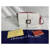 DOONEY AND BOURKE WHITE AND PINK PURSE WITH DUST
