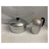 MAGNALITE COVERED SAUCE PAN, WEAR-EVER COFFEE POT