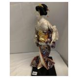 JAPANESE GEISHA DANCER DOLL W/ FAN DOLL 19" H