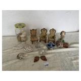 SEASHELLS, MINIATURE CHAIRS, FIGURINES