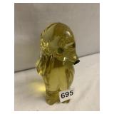 AMBER ART GLASS DOG W/ FLOPPY EARS 6" H