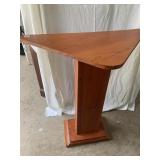 OAK CORNER TABLE 38 H X  33 W X 17 D