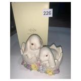 LENOX NEW IN BOX BUNNIES IN EGGSHELL 6.2"H