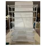 WHITE METAL SHELVING UNIT 47"W X 74"H X 18"D