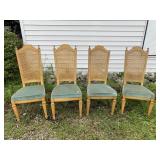 CANE BACK CHAIRS 4, SOME DAMAGE TO CANE