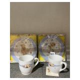 MARY HAMILTON MUGS, CANDLE HOLDER & 2 BEAR PLATES