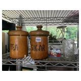 SUGAR, TEA CANNISTERS, SOME DAMAGE, GARFIELD METC