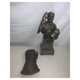 DIECAST FIGURE AND CAST-IRON GLOVE WALL