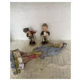 LAMP BASE, FIGURINES DAMAGED AS SHOWN