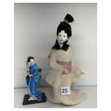 JAPANESE DOLLS, HOUSE OF GLOBAL ART 13" BEADED