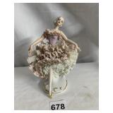 UNMARKED PORCELAIN LACE BALLERINA, NO DAMAGE