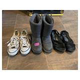 RAINBOW CONVERSE W8/M6, BEARPAW BOOTS SZ 6, ABEO