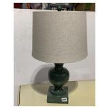 GREEN SQUARE BASE LAMP W/ SHADE