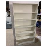 WHITE 6 SHELF BOOKCASE PAINTED