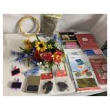 PLASTIC TABLE CLOTHS, ARTIFICIAL FLOWERS,