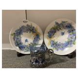 MARJOLEIN BASTIN PLATES, GLASS MUG W/ HANDLE