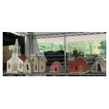 PLASTIC AND CARDBOARD VINTAGE HOUSES