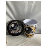 STEELERS PUZZLE PIECES AND TRASH CAN