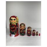 RUSSIAN NESTING DOLL WITH 6 DOLLS