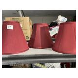 3 RED LAMP SHADES