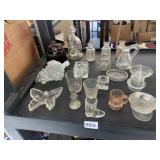 MISC CLEAR & COLORED GLASS INC SHOT GLASSES, AVON