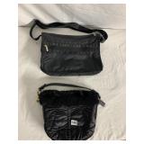 LIKE NEW COACH FUR TRIMMED QUILTED BLACK PURSE