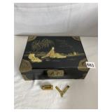 7X9.5X4 ORIENTAL LACQUERED JEWELRY BOX