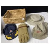 BASKET, HATS, GLOVES