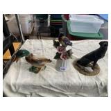 USA DUCK, ANDREA BIRD, DOG FIGURINE CRACKED BASE