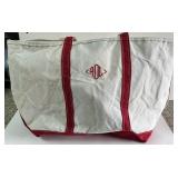 LARGE LL BEAN BOAT AND TOTE IN RED, ZIP TOP,