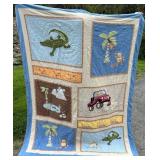 80X64 TWIN SIZE MONKEY QUILT/BEDSPREAD
