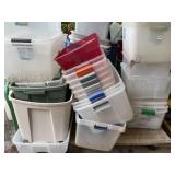 ASSORTED TOTES 50 PLUS SOME WITH LIDS