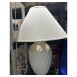 TWO COMPOSITION LAMPS W/ SHADES