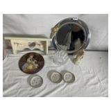 CRYSTAL BOWL, SERVING TRAY, COASTERS, CERAMIC