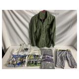 ARMY SHIRT, SMALL PADDED UNDER ARMOR SHORTS, T