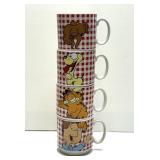 SET OF 4 STACKING GARFIELD MUGS, JIM DAVIS, 1976