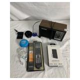 SONY UNIVERSAL REMOTE, NEW POWER BANK, GE RADIO
